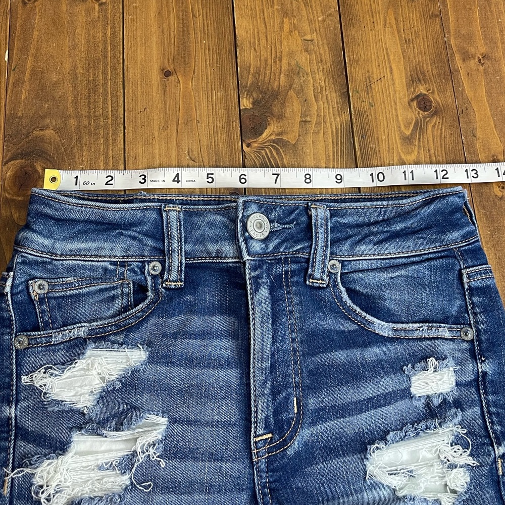 American Eagle Outfitters size 6 hi-rise shortie jeans shorts - Picture 6 of 8